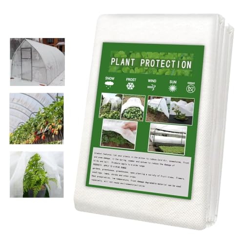 Image of Toced Garden Fleece Frost Protection, 35gsm 2m x 5m Non-Woven Fabric Horticultural Fleece Reusable Winter Plant Cover for Trees Shrubs & Crop Rows