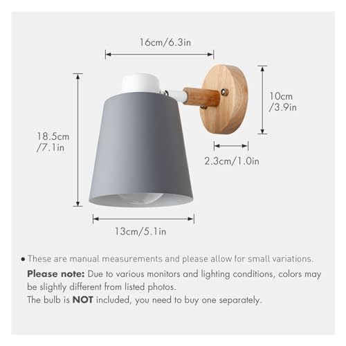 Lámpara de pared con cabezal de dirección macaron blanca y detalles de madera rosca E27 2