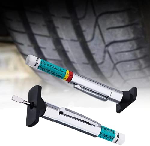 2 Pcs Tyre Tread Depth Gauge Color Coded Tire Depth Gauge Tool Tire Tread Depth Accurate Measurement Tools Range 0-25 MM