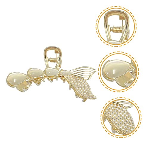 Pince à cheveux sirène perles accessoire coiffure clip mâchoire longs
