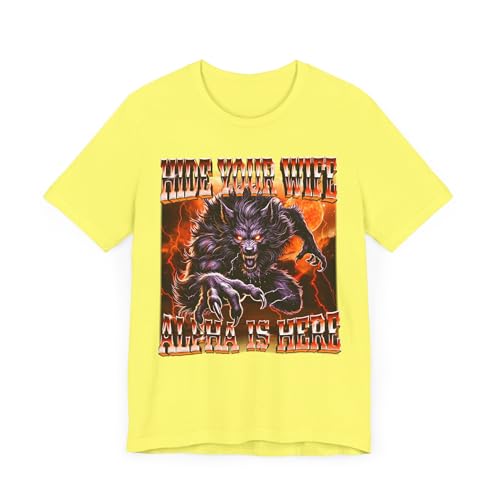 Ironic Funny Meme Chemise jaune XXL imprimé Alpha pour un look streetwear audacieux