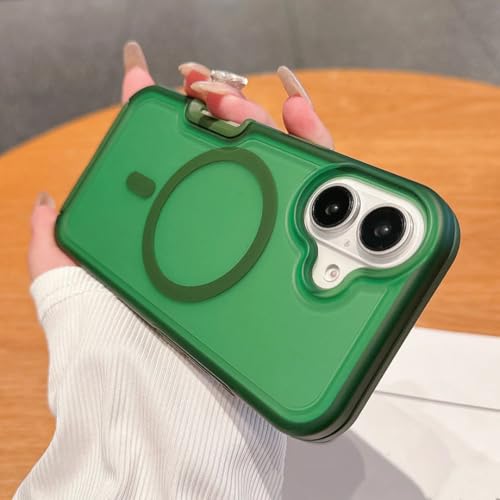 Coque magnétique iPhone 15 verte épaisse anti-choc et mate