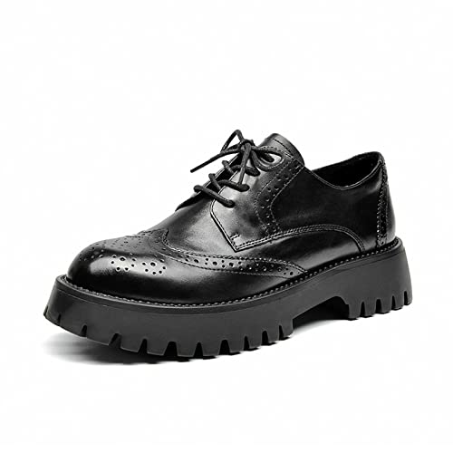 Chaussures en cuir bout rond finies les douleurs aux pieds en marchant