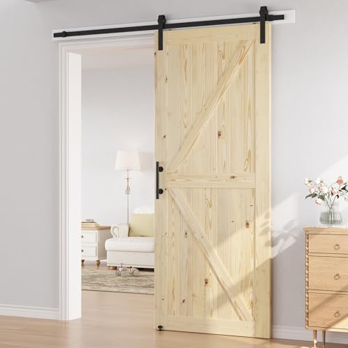 Image of SMARTSTANDARD 42in x 96in Sliding Barn Door with 7ft Hardware Kit Included