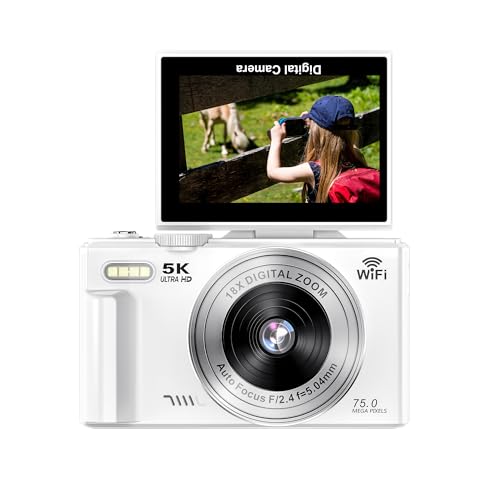 Cámara Digital 5K 75MP WiFi Zoom 18X con Pantalla 3" miniatura 4
