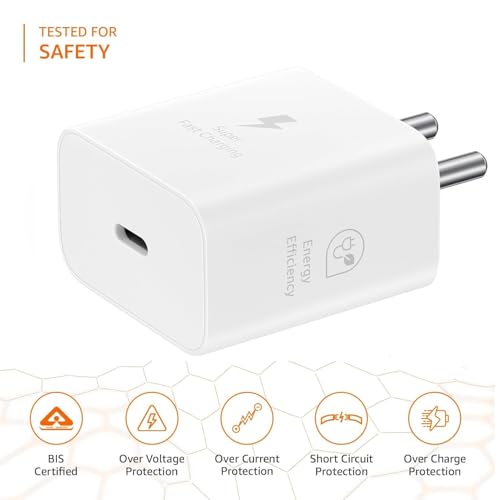 Image of 25W Type-C Charger Adapter Compatible with Samsung-Galaxy S /A /M /F /Z Series | (White-New)