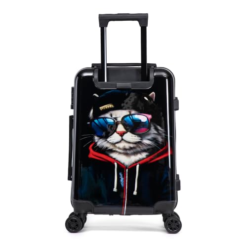 Image of InUSA Cat Print 20-Inch Carry-on Hardside Spinner Luggage Durable TSA Lock