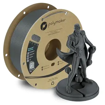 Polymaker PLA PRO Filament 1.75mm 1kg, Tough & High Rigidity Dark Grey 3D Printing Filament, PolyLite PLA PRO 3D Printer Filament 1.75mm, Print with Most 3D Printers