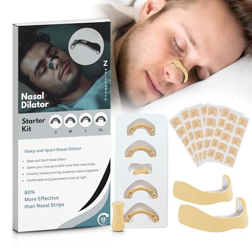 Zentiha Magnetic Nose Strips, Nose Magnet for Right Breathing, Magnetic Nasal Strips, Anti-Snoring Devices Men and Women, Improve Sleep, Skin Friendly, Nasal Dilator (Brown, 15 Days)