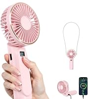 TUNISE Handheld Portable Fan With 4000mAh, LED Display, 180 Adjustable Rechargeable, 6 Speed Power Bank for Home Office Bedroom Outdoor