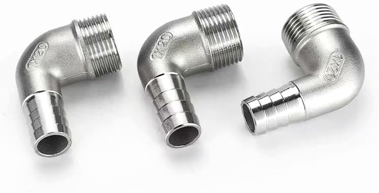 BSP Male Thread Elbow Connector BSP 304 Stainless Steel Male Thread X Barb Hose Elbow Connector - Pneumatic Fitting BSP Stainless Steel Fitting