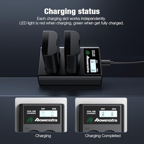 Powerextra EN-EL15a EN-EL15b EN-EL15c Battery and Dual USB Charger Compatible with Nikon D780, Z6, Z7, D850, D810, D810A, D800, D800E, D7500, D7200, D7100, D7000, D750, D810, D610, D600, 1v1 Cameras - Thumbnail 4