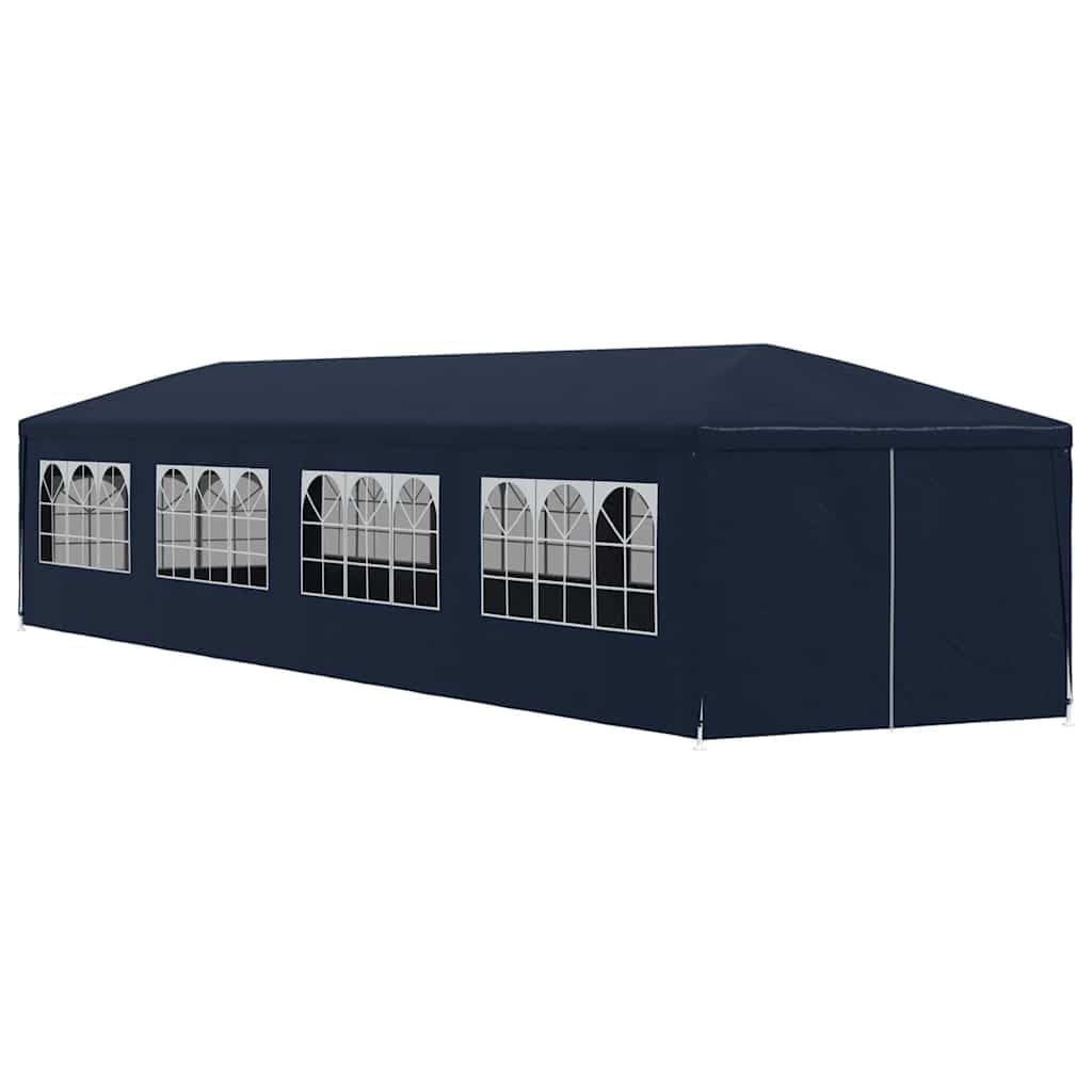 Carpa de jardín 3 x 12 m azul con 8 paredes laterales y 2 puertas
