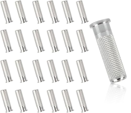 KURUGEILI 24PCS Archery Aluminum Carbon Fiber Inserts with OD 7.40mm for ID 6.20mm/.244inch Arrows Shafts Arrowhead Insert Base