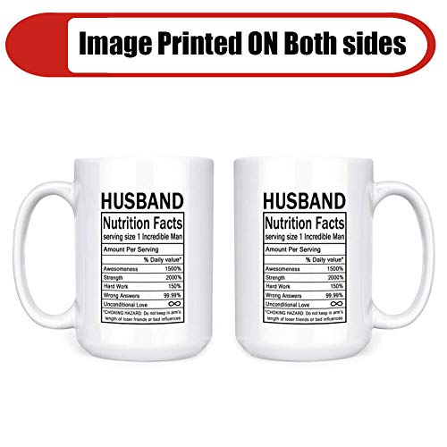 J.ehonace Awesome Husband Nutritional Facts Label Coffee Mug - 15 Oz Funny Lovely Gifts From Wife For Valentine's Day, Birthday, Christmas, Anniversary #TOP6