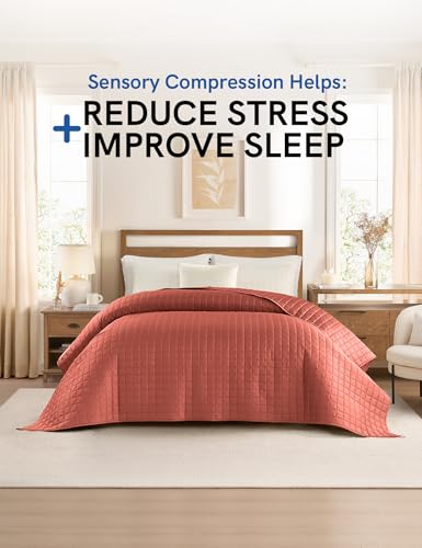 Image of YnM Cooling Weighted Blanket for Adults, 20lbs Heavy Bed Throw for One Person of 190lbs, Perfect for Hot Sleepers or Warm Climates with Rayon /Glass Beads(60x80 Inches, Queen Bed, Carribean Sunset)