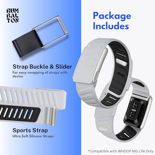 Image of Premium Sports Strap for Whoop 5.0 - One & Peak 2025 Released Band Replacement Strap Accessory | Ultra Soft Felt | Sweat Resistant, Silicone Band for Fitness, Workouts (Device Not Included) (Grey Black)