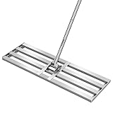 VIVOSUN 30' Lawn Leveling Rake, 30' x 10' x 78' Heavy-Duty Stainless Steel Lawn Leveler with 7FT Adjuatble Long Handle for High Effect, Metal Levelawn for Smooth Soil, Rustproof Rakes for Garden Yard
