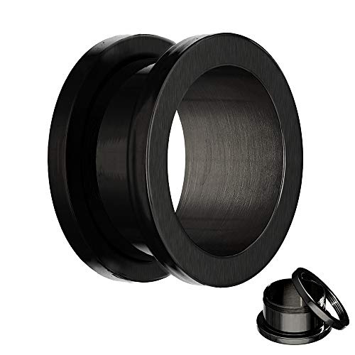Treuheld Flesh Tunnel - Stahl - Matt - Schwarz 8 mm