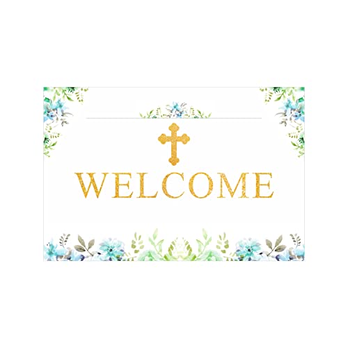 Image of Pretty UR Party Baptism Party decorations Kit - 72 pcs include Banners, balloons, thank you, centerpiece, danglers, Caps, Party Supplies, Baptism Decor, DIY Decor for Boys