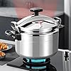 Luxshiny Stainless Steel Pressure Cooker, Gas Stove Top Pressure Canner 7L Safety Aluminum Canning Pot Household Cooker Pot Induction Cookware Pot Silver #4