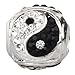Produktbild Yin-Yang-Charm mit Geburtsstein schwarz und weiß Kristalle Sterling Silber 925 für europäische Charm-Armbänder