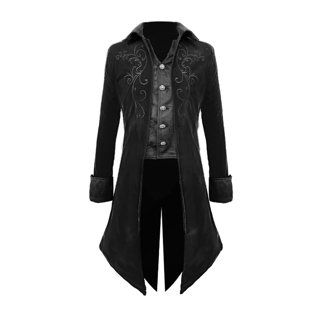 Mens Steampunk Tailcoat Jacket Gothic Medieval Victorian Frock Coat