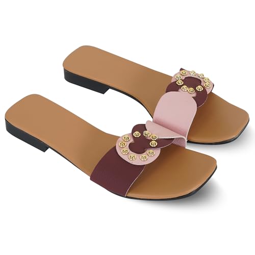 Image of Women's Slippers | Comfortable Flat Chappals for Women with Bow Detail | Stylish Casual Chappals, Trendy Summer Sandals, Comfortable Footwear for Daily Use