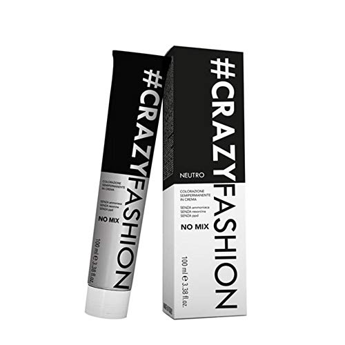 Crazy Fashion, Tinte Semipermanente, Sin Amoniaco, Resorcinol ni PPD, Tinte Semipermanente en Crema, Duración de 6 a 8 Lavados, Neutro, 100 ml
