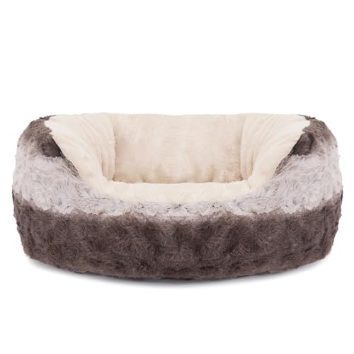 Rosewood Snuggle Panier-Lit pour Chien Peluche Moelleuse Gris/Beige 50 cm