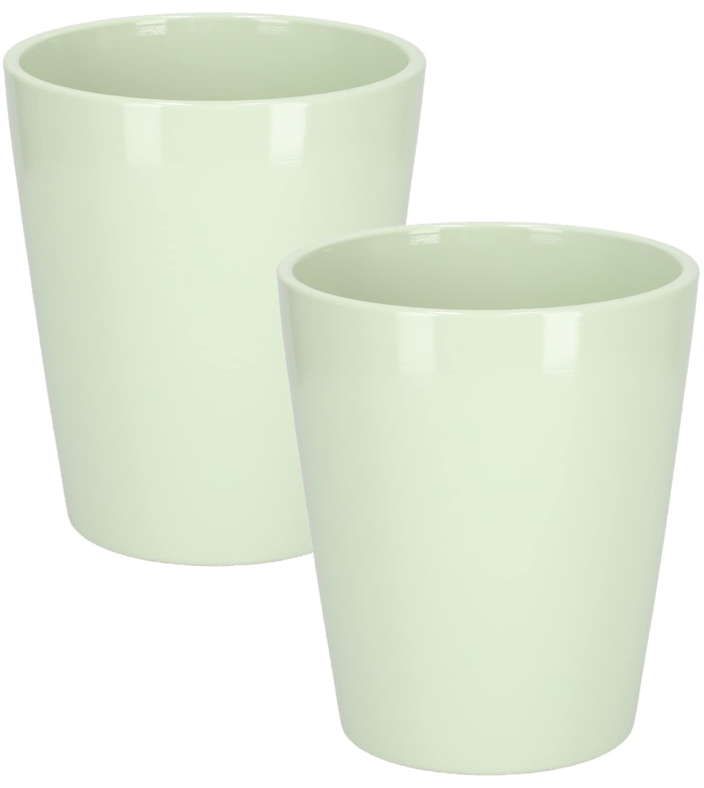 KOTARBAU® 2-częściowy zestaw ceramicznych doniczek z osłonami na orchidee, wysokość 150 mm ⌀ 120 mm, kolor miętowy
