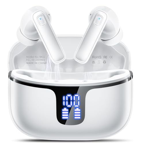 Écouteurs sans fil Bluetooth 5.4 avec micro ENC et écran LED autonomie 40H