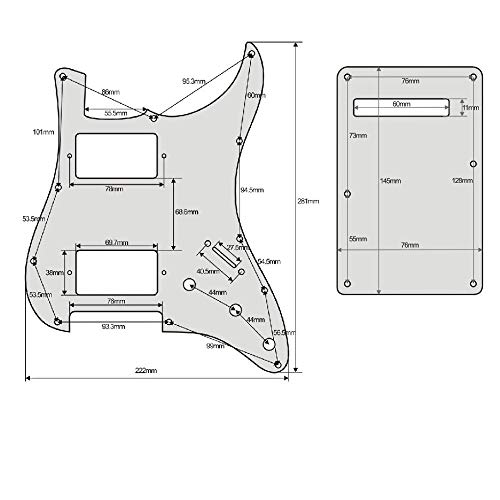 GaYouny Ensemble de 11 Trous HH Guitar électrique PickGuard Plaque de gratter et Assiettes arrière et vis for Style… - Les Beatles, Paul McCartney, John Lennon, RIngo Starr, George Harrison GaYouny Ensemble de 11 Trous HH Guitar électrique PickGuard Plaque de gratter et Assiettes arrière et vis for Style… – Image 4