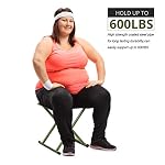 Folding Stool 17.8" Height Heavy Duty Camping Stool Outdoor Portable Chair Hold up to 600 lbs for Walking Hiking Fishing - Image 5