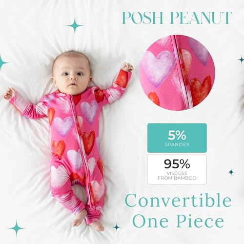 Image of Posh Peanut Convertible Baby Sleepers - Footless Baby Pajamas with 2 Way Zipper for Easy Diaper Changes
