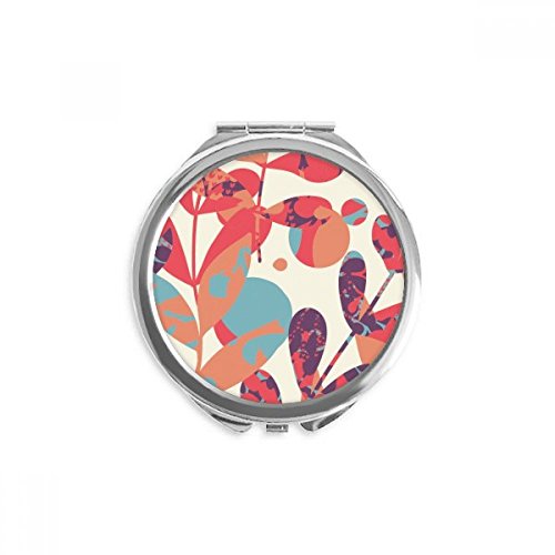 Miroir rond de poche feuilles d'automne de 2,6 x 2,4 pouces de peinture fleur