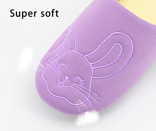 DICUIRD Women's Animal Fleece Home Slippers with Hard Sole, Comfortable Indoor or Outdoor Animal Bedroom Shoes2
