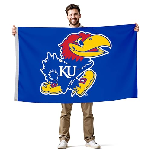 Kansas Jayhawks College Sports Printed Flag - NCAA Licensed - Nylon - School Banner (Blue) (3' x 5')
