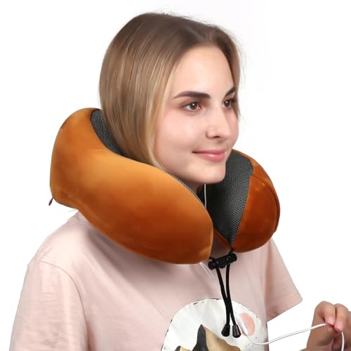Aufblasbares Nackenkissen von WELLGRO mit 3D Schlafmaske und Ohrstöpseln