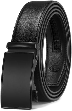 Zitahli Belt Men, Ratchet Belt Dress with 1 3/8" Premium Leather,Slide Belt with Easier Adjustable Automatic Buckle,Trim to Fit Size 30"-36"