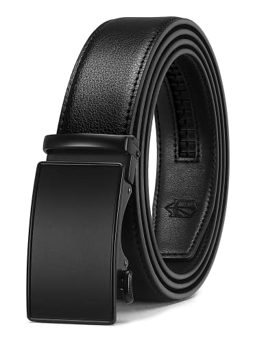 Zitahli Belt Men, Ratchet Belt Dress With 1 3/8" Premium Leather,Slide Belt With Easier Adjustable Automatic Buckle,Trim To Fit Size 30"-36" #TOP12