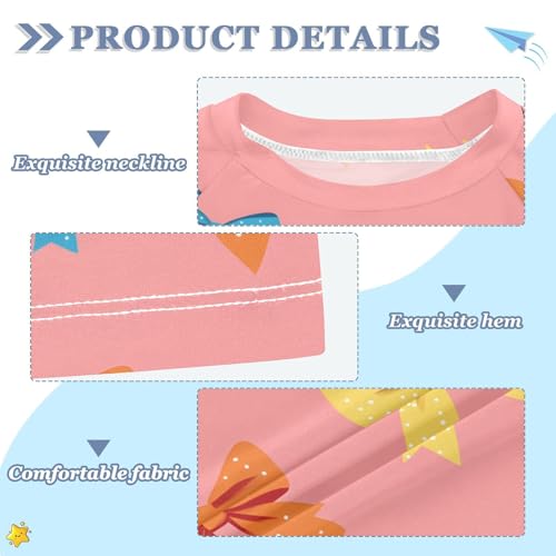 ALAZA Kids Rash Guard Girls Toddler Swim Shirts Short Sleeve Colorful Bow UPF 50+ 3T3