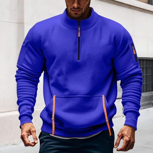 Pull tactique homme à manches longues avec poches et zip 1/4 - 2