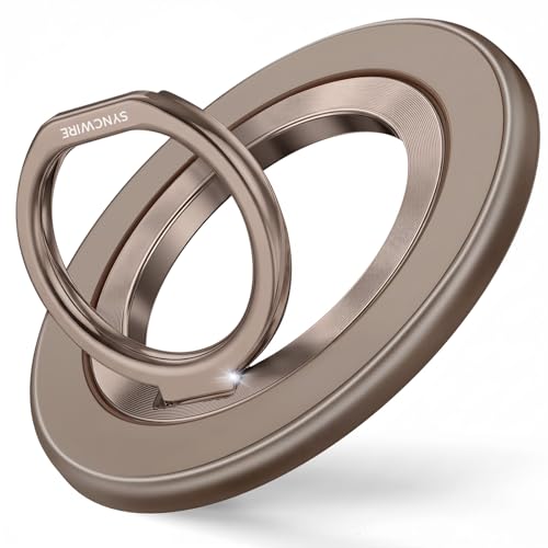 【360度回転】SYNCWIRE 両面マグネット MagSafe リング スマホリング 超强磁力 マグセーフ リング マグネット バンカーリング 超強力 薄型 角度調節可能 簡単着脱 iPhone 17 Pro Max 16 15 14 13 12 などに対応 アンドロイド 全機種対応 2枚メタルリング付