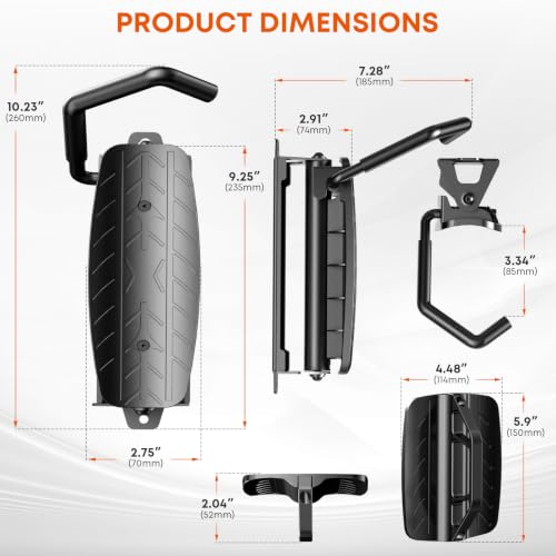 2-Pack Putorsen Swivel Bike Wall Mount (up to 77-lbs) - image 5
