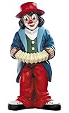 Hübsche Deko Figur fein gearbeitet als Clown. Mit seiner Ziehharmonika spielt der Musikus Lieder für seine Zuhörer und sorgt damit für Stimmung und gute Laune.