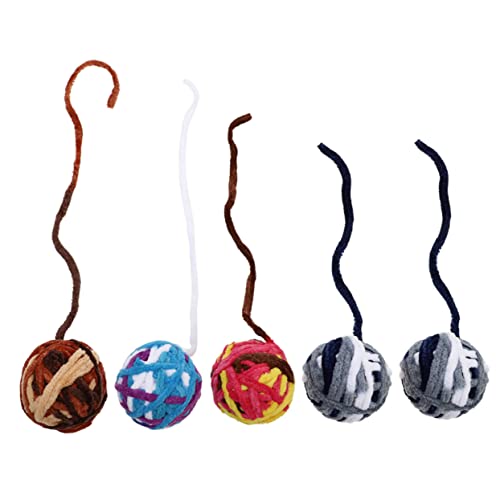 BESPORTBLE 5Pcs Colorful Cat Bell Balls Woolen Yarn for Interactive Play for Kitten Chasing and Chewing and Pet Supplies