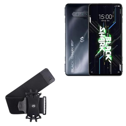 BoxWave Holster Compatible with Xiaomi Black Shark 4S - ActiveStretch Sport Armband, Adjustable Armband for Workout and Running - Jet Black
