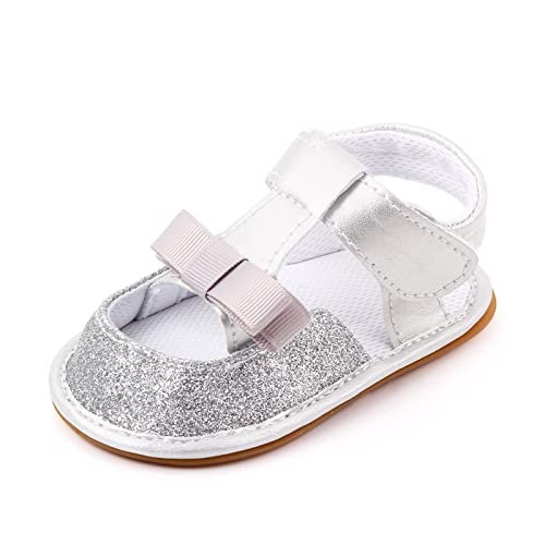 Baby Flats Sandals Infant Outdoor Beach Shoe Newborn Glitter Slipper Rubber Sole First Walker Princess Dress Shoes
