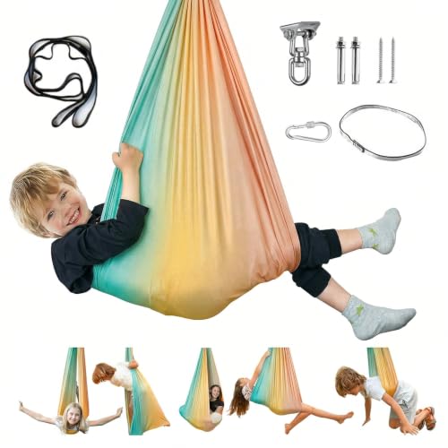 Aokitec Sensory Swing for Kids & Adult, Indoor Outdoor Cuddle Hammock Chair